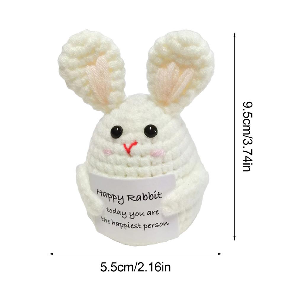 Positive Crocheted Crocheted Toy with Encouraging Card for Emotional Support Koala Rabbit Mouse Onion Blueberry Gift for Kids