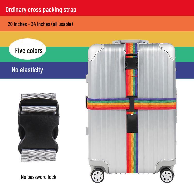 Explosion-Proof Customs Lock Luggage Straps: Reinforced Cross-Packing Straps for Tightening Checked Baggage.