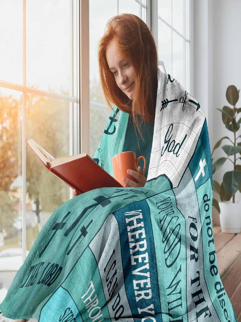 Christian Faith Throw Blanket Jesus Loves You x Inspirational Gifts for Women Sisters in Christ Home Textile