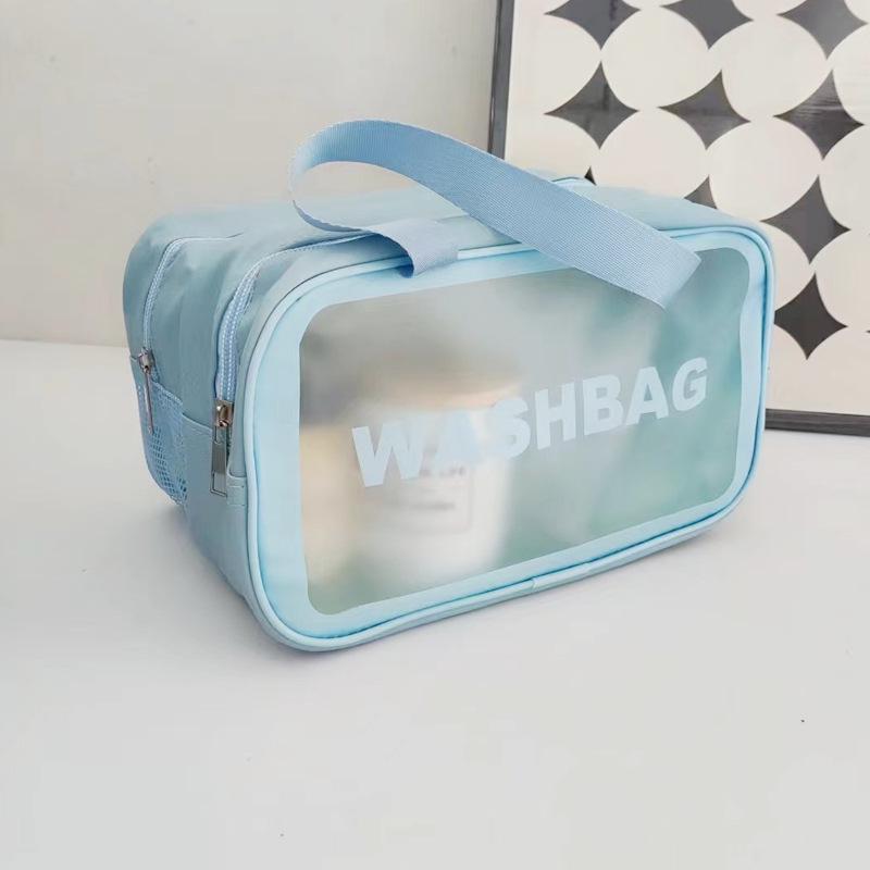 Large Capacity PVC Toiletry Bag - Celebrity Style, Multi-Purpose, Wet/Dry Separation, Makeup Storage