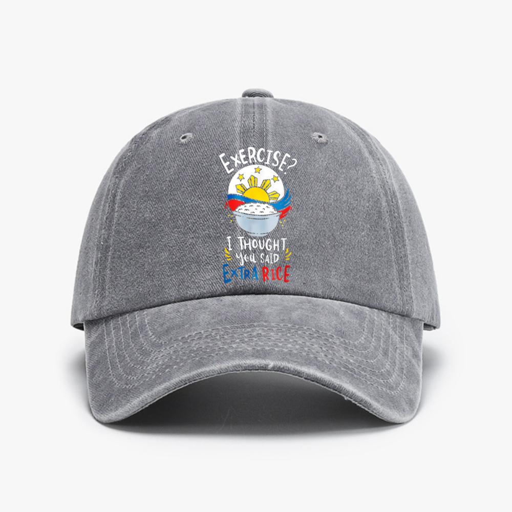Philippines Rice Funny Saying Hiphop hat Stylish Vintage Washed Distressed Denim hats Summer Style Baseball Cap Adjustable hat Adjustable
