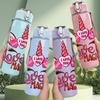 1PC Love Is Magical Unicorn Text Design 750ml Color Plastic Sports Water Bottle Leakproof Flip Straw Lid Suitable for Sports Office Home Use