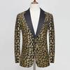 Herrenanzugjacke mit dreieckigen Pailletten und glänzendem Blazer
