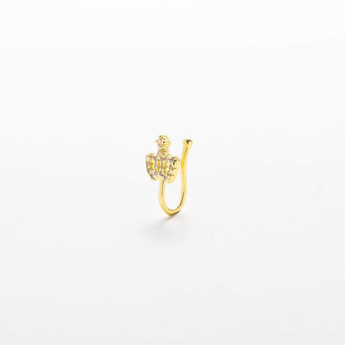 

1Pcs Lady Lightning Non-Piercing U-Shaped Nose Pad Zirconium Nose Pin Piercing Jewelry