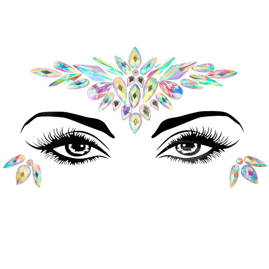 Crystal Tattoo Sticker Glitter Eyeliner Eyebrow Makeup Face Eyes Diamond Temporary Tattoo Rock Rhinestone 3D Eyeliner Stickers