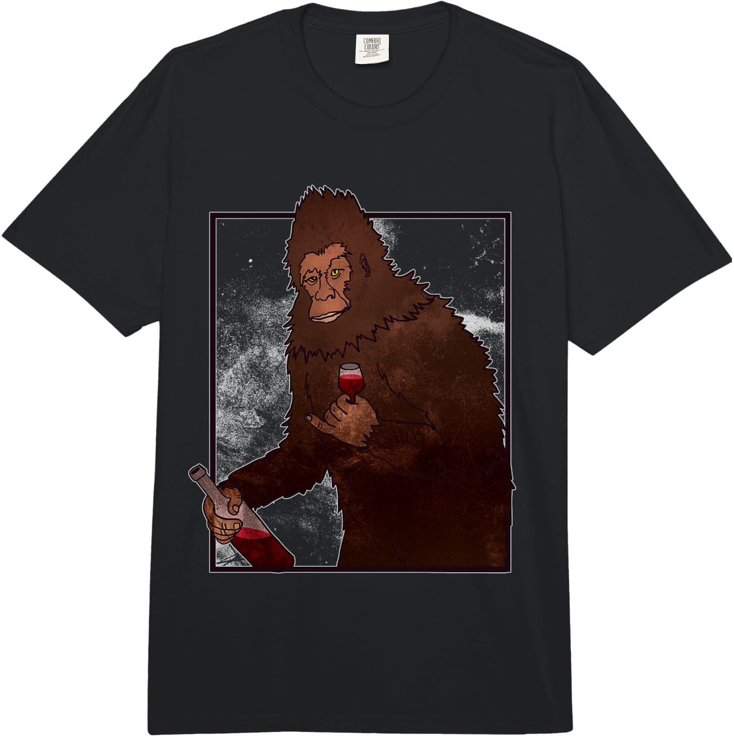 Bigfoot Wine Drinking Funny Gift Fun Comfort Colors Adult Heavyweight Unisex T-Shirt XXL