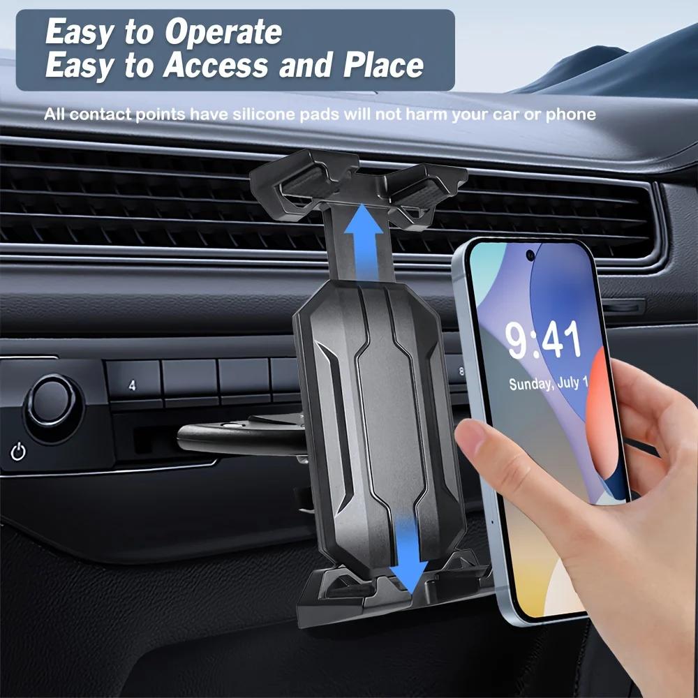 Car Phone Holder for CD Slot 4-11 In, Universal 360° Rotating CD Slot Tablet Mount Car Stand Compatible with Galaxy Tab