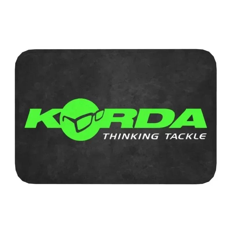 

40*60cm Personalized Korda Fishing Logo Doormat Mat Anti-Slip Fish Carp Fisherman Gift Bathroom Kitchen Living Room Rug Carpet 40x60cm