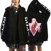 Mens Anime Zero Two Darling In Franxx Printed Fleece Lined Hooded Sweatshirt Casual Long Sleeve Pullover