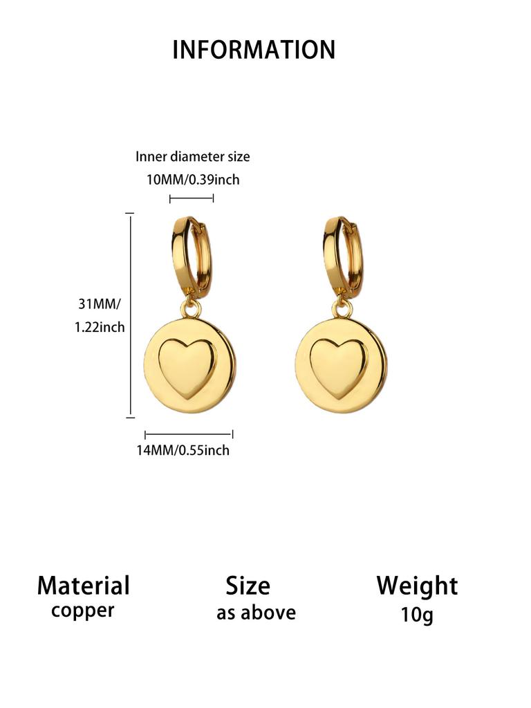 Stainless Steel Heart Stud Earring for Women 18K Gold-plated Earring Summer Vacation Wedding Jewelry Festival accessories Gifts
