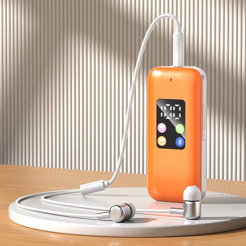 Dual-ear Bluetooth Earphones with Clip, Long-lasting Battery, Universal Compatibility, and Card Slot.