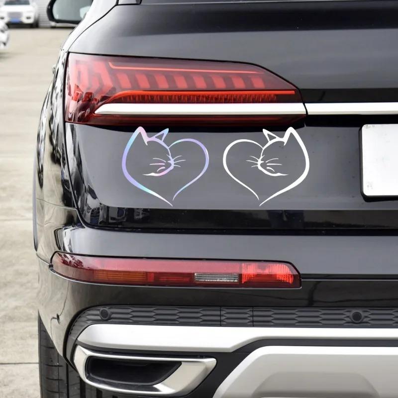 Auto-Katzen-Herz-Aufkleber, für Zuhause, Fenster, Glas, kreative Dekorationen, Aufkleber, Auto-Styling, wasserdicht, Tier-Aufkleber, Haustier-Aufkleber