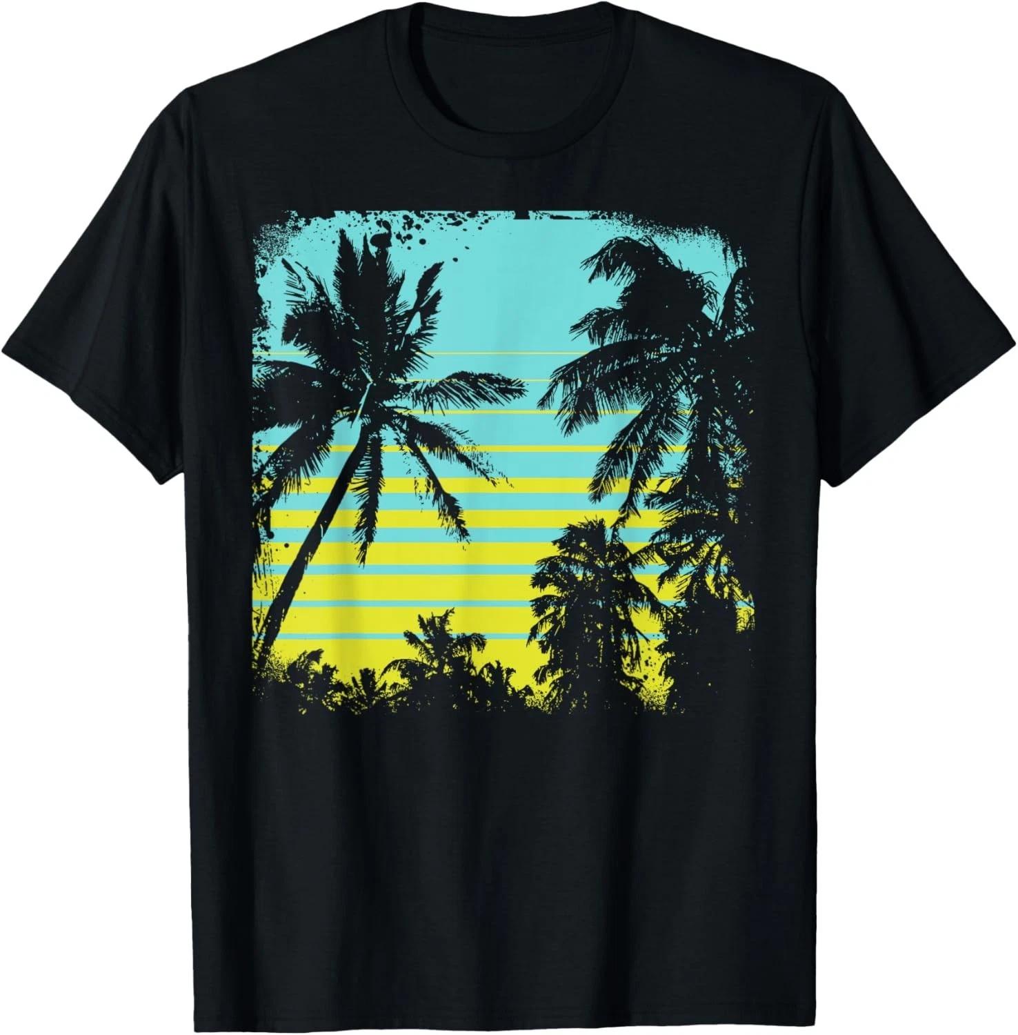 Palm Tree Silhouette Tree design, Vintage Graphic Gift Unisex T-Shirt M
