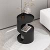 Iron Sofa Side Table for Living Room  Luxury Double-Layer Coffee Table Cylindrical Nightstand  Easy-Clean Bedside Cabinet