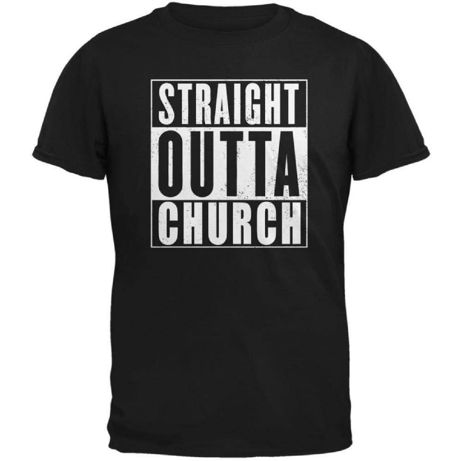 Old Glory Straight Outta Church Black Adult T-Shirt XXXXXL разноцветный