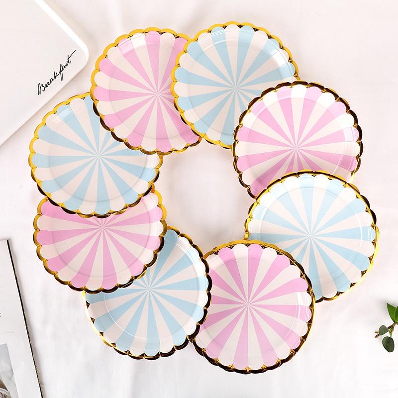 Disposable Party Paper Plate Birthday Decoration Disposable Birthday Plate Dishes Cup Baby Shower Wedding Disposable Camping