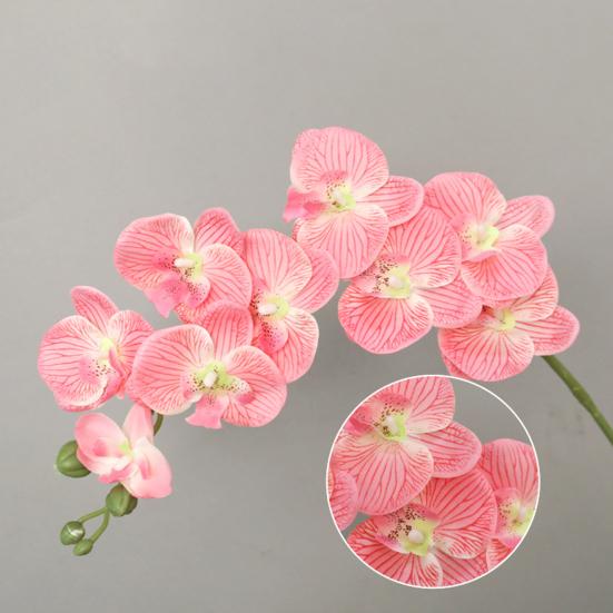 Artificial Orchid Flowers Long Stemmed Realistic Phalaenopsis Orchids No Maintenance Velvet Petals Fake Flower Home Decor