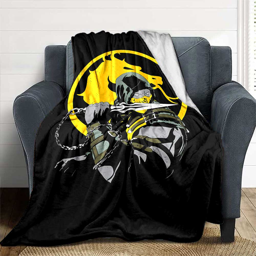 Mortal Kombat Dragon Logo Throw Blanket Soft Warm Cozy Suitable for Sofa Couch Office Bed Picnics Four Seasons Universal Stylish Thanksgiving Y30