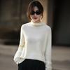Women's Wool Pile Collar Sweater Base Layer: Solid Color, Long Sleeve, Split Hem - New Autumn/Winter Collection