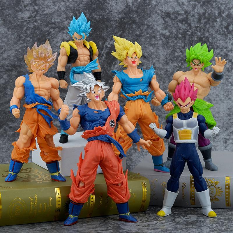 Anime Dragon Ball Z Super Saiyan Son Goku Broly Gogeta Vegeta PVC Action Figures Statue Collectible Model Kids Toys Doll Gifts