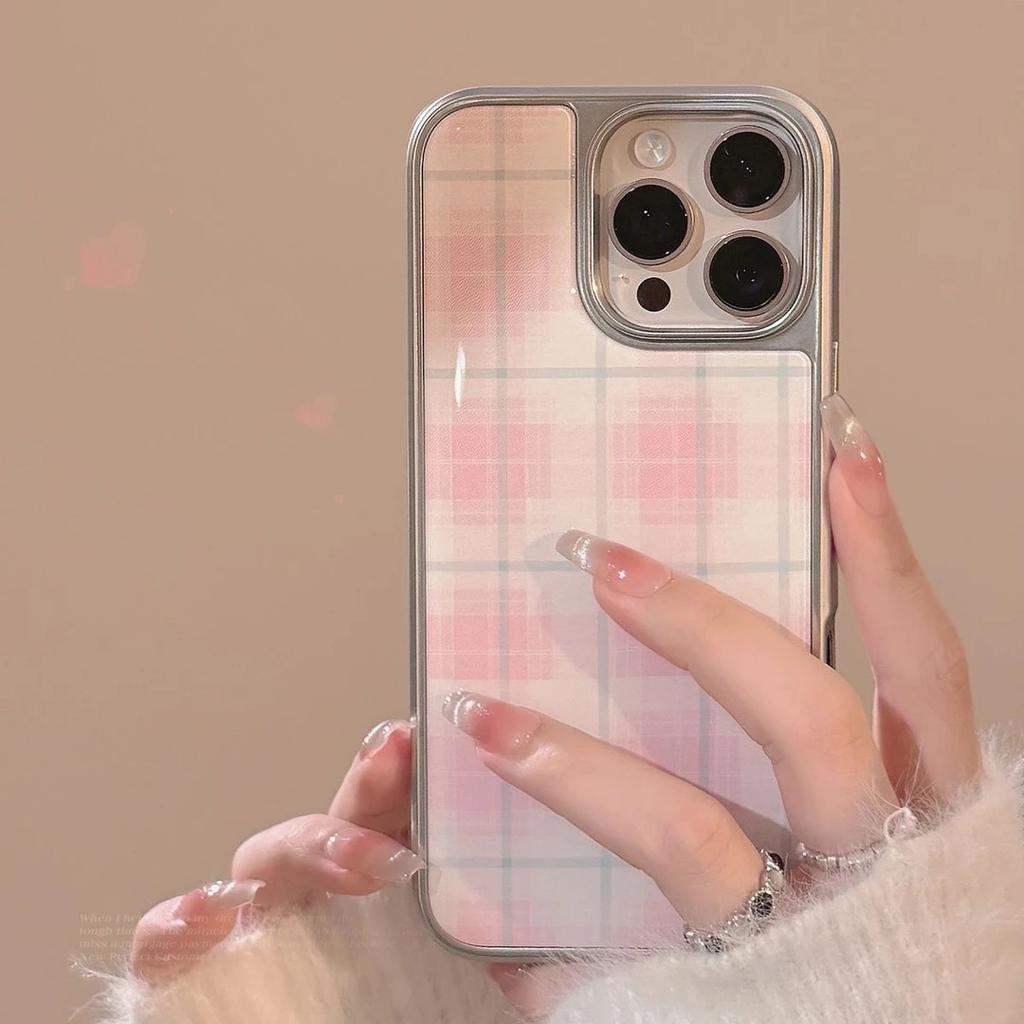 Korean gentle style pattern for Apple 17/16 mobile phone case iPhone 14 electroplating 13 water condensation 12 sweet 15
