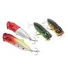 4 PCS Lure Hard Bait Plastic and Stainless Steel 3D Realistic Eyes Hard Fishing Lures Bait with Treble Hooks for Fishing