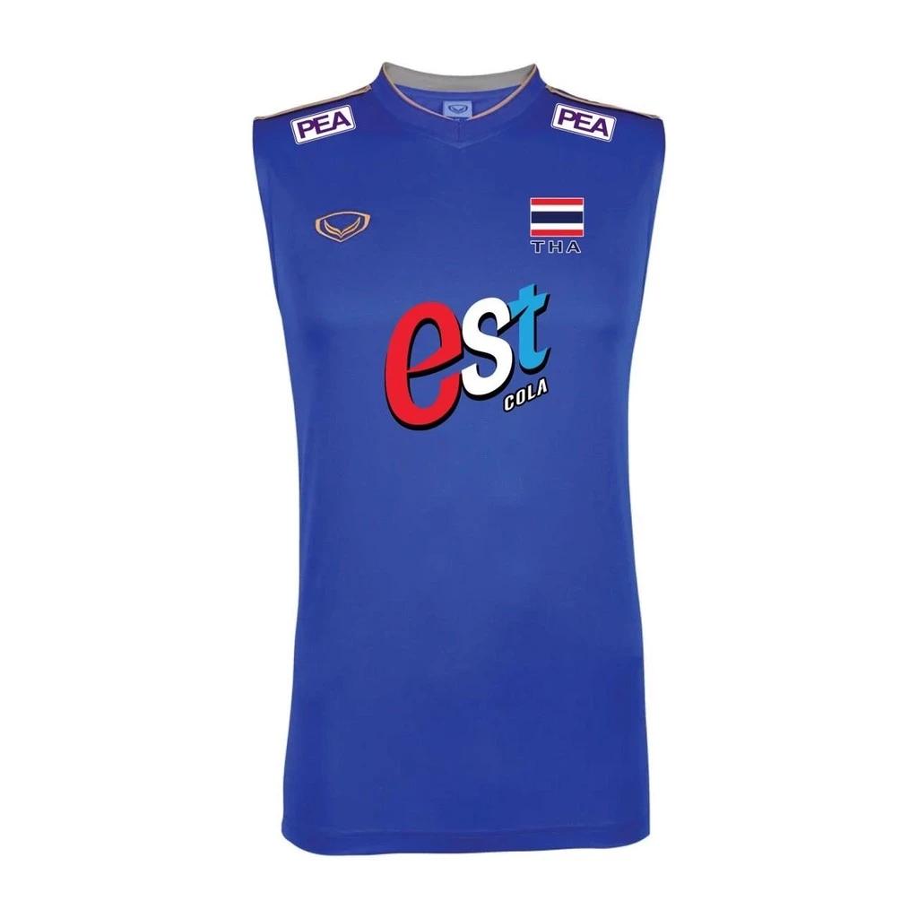 Tayland Milli Voleybol Takımı Atlet Antrenman JERSEY CHEER Fan Baskı Hızlı Kuruyan V Yaka Erkek Kadın Unisex Kolsuz Üniforma Bayrak Logo Spor