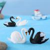 Ornements Micro-paysage Décorations Succulentes Ornements Animaux Cygne Noir et Blanc Bonsaï et Petits Ornements en Plastique