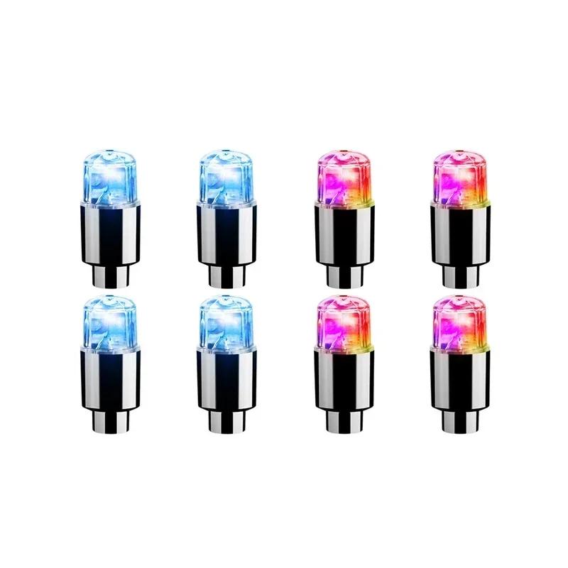 2/4/8Pcs Tire Valve Cap Lights Colorful LED Wheel Light For Car Air Valve Caps Neon Light for Motorcycles Bicycles Auto Exterior
