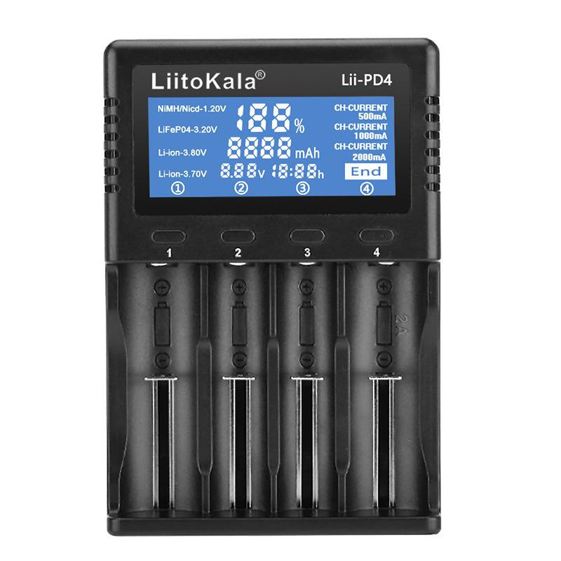 Încărcător LCD pentru baterii litiu LiitoKala Lii-PD4 pentru 18650, 26650, 21700