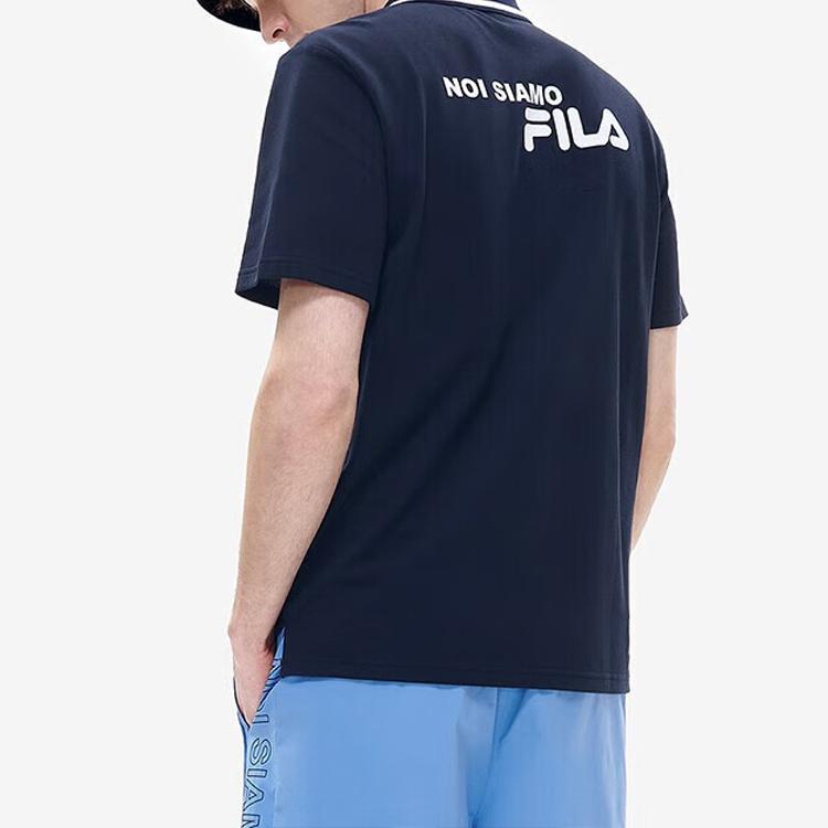 FILA Fusion Logo Letter Pullover Tennis Short Sleeve Polo Shirt Men polo shirts Black T11M223110ABK