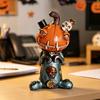 Halloweenowa Lalka Dynia Statua Straszna Żywiczna Dynia Czaszka Figurka do Domu Biura Stołu Półki Kominka Dekoracja