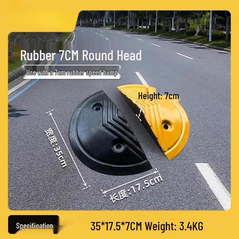 Yundu 4cm Thick Round Rubber Speed Bump End Cap
