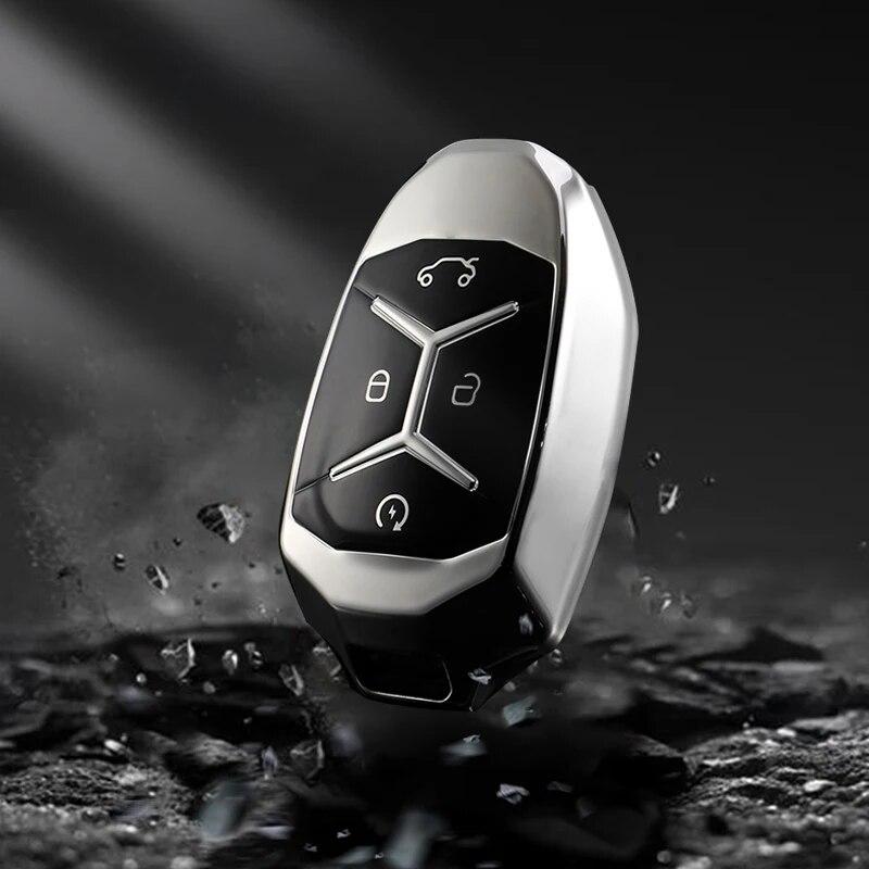 Mein goog Auto TPU Auto Smart 4-Tasten Schlüsselhülle Tasche Fob Hülle Abdeckung für LYNK&CO 01 02 03 Schlüsselhalter Schutz Zubehör