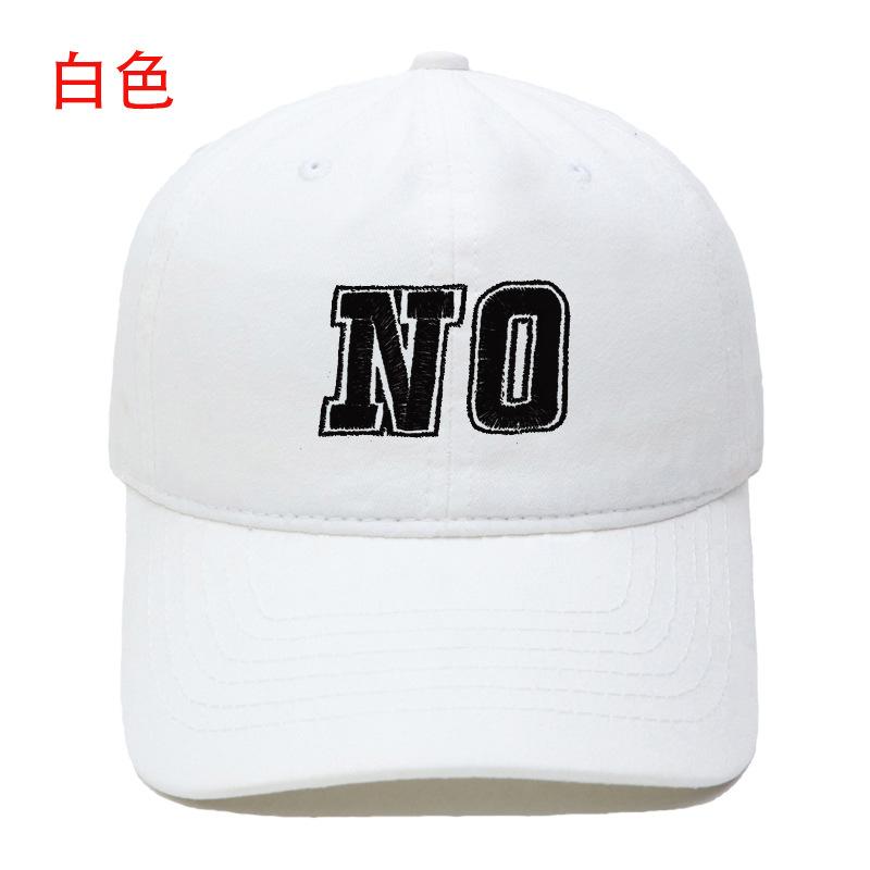 Neue Baseballkappe mit aufgesticktem Buchstaben NO, gewaschene Retro-Kappe für Männer und Frauen, Paar, lässiger Outdoor-Sonnenhut