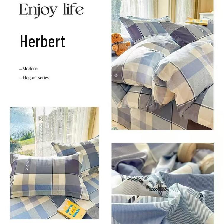 Class A Pure Cotton Bed Sheet, Duvet Cover, and Pillowcase Set – Available in Three-Piece or Four-Piece, All Seasons, Home/Homestay