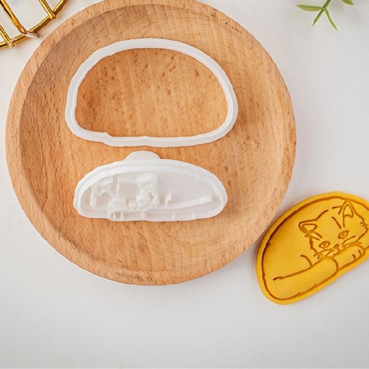 Assorted Cats Shape Cookie Molds Creative Cats Designs Biscuits Baking Stamper for DIY Cookie Making Enthusiasts