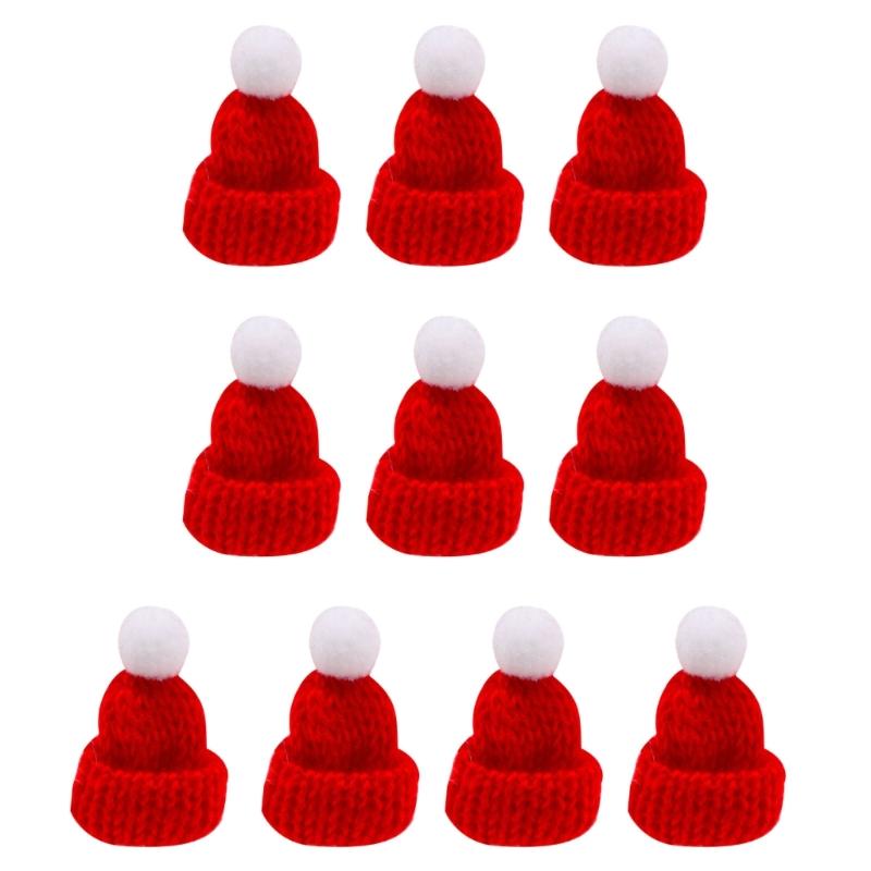 Pack of 10 Mini Knitted Hats for DIY Crafts and Girls Gifts Household Decoration for Kid Girl Boys Handicraft Crafts