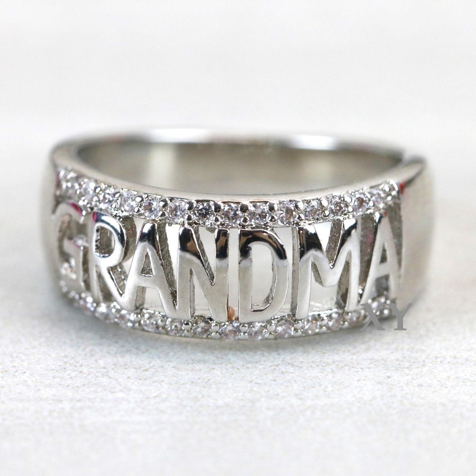 Popular hot-selling grandma letter ring, grandmother ring ring, lady s holiday gift 5 серебряный