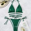 2023 Sexy Strappy Backless Triangle Halter Neck Bikini