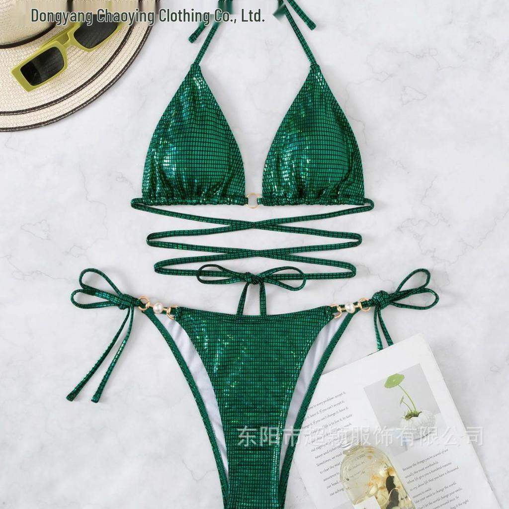 2023 Sexy Strappy Backless Triangle Halter Neck Bikini