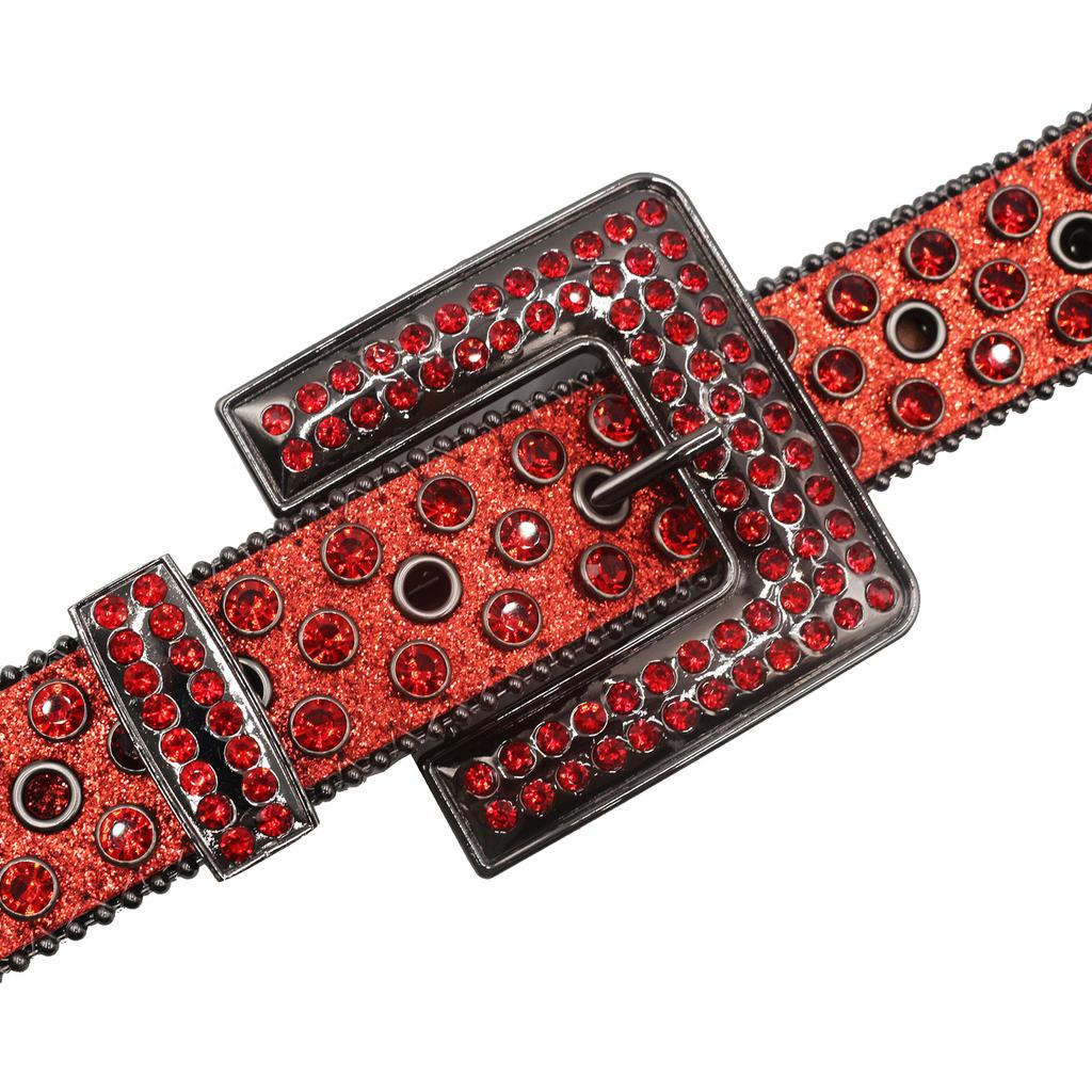 New Rhinestone Belt Square Buckle Ins Style Decoration European and American Fashion Personality Sequin Full Diamond Inlaid Jeans Western Women