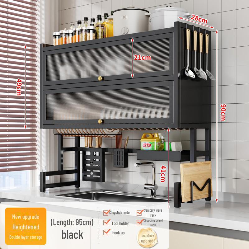 "Multifunctional Kitchen Sink Dish Storage & Drain Rack"