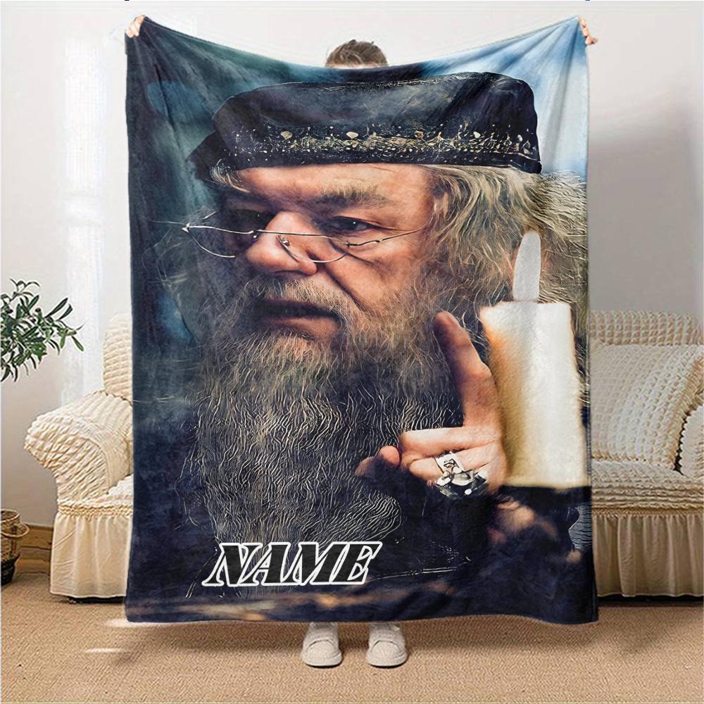 Custom Name "Night Forest Moonlight" Blanket for Couch & Bed, Plush Cozy Fuzzy Blanket Super Soft & Warm Blankets for Fall and Winter. 0908110