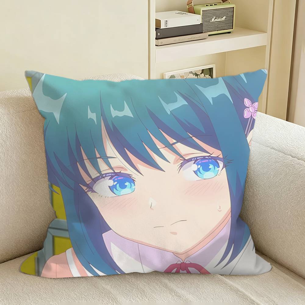 Minamo Shio Osalove Anime Art Square Sofa Pillow Cover Solid Color Living Room Home Decor Cushion Case