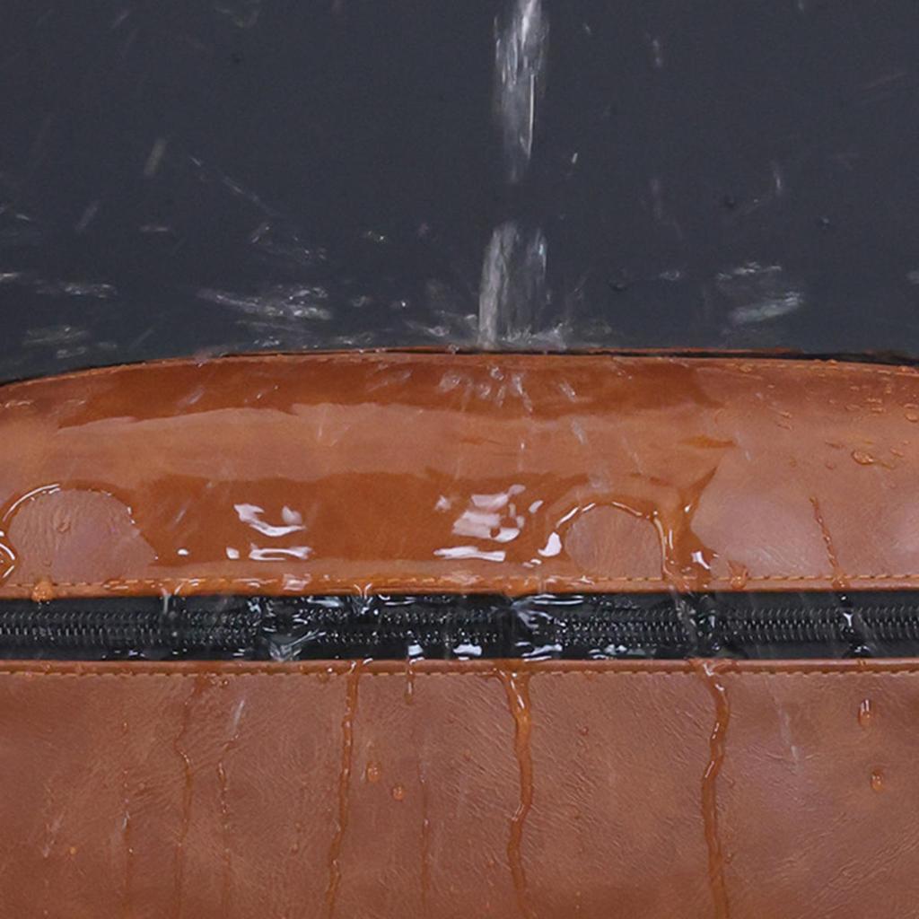 Men Leather Travel Business Shaving Cosmetic Pouch Strorage Bag Portable Toiletry Bag Large Capacity Organizer Handheld Toiletry Kits