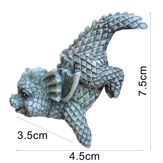 4Pcs/Set Mysticalls Garden Dragon Statue Resin Ornament Patio Lawn Garden Figurine for Home