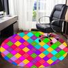 1pc Colorful PatternChair Carpet for Office, Indoor Non-Slip Washable Polyester Fiber Carpet, Mat For Office, Machine Washable