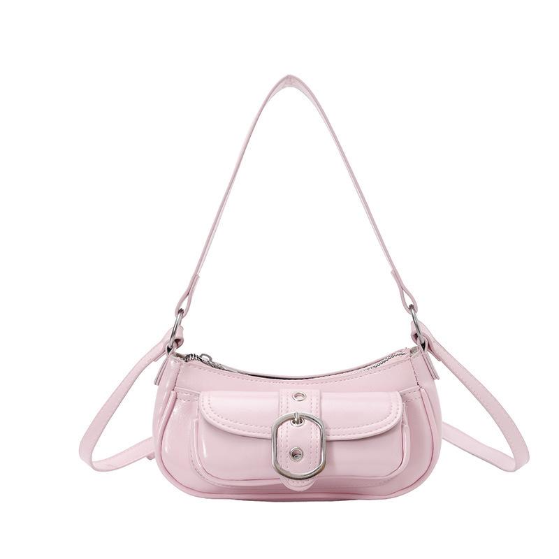 Korean Retro Light Luxury Baguette Shoulder Bag - Large Capacity, Simple Commute Style