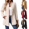 Damen Wollmischung Caban Einfachreiher Kurzer Trenchcoat Stehkragen Blazer Jacke Herbst Winter Schicke Oberbekleidung